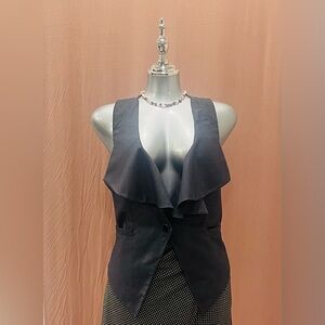 Forever 21 Black Ruffled Sleeveless Vest